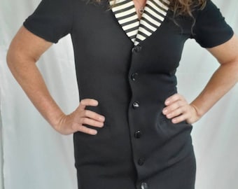 1980s dress black vintage 80s Kasper midi