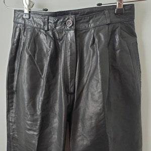 1980s pants leather vintage 80s Pastiche black trousers