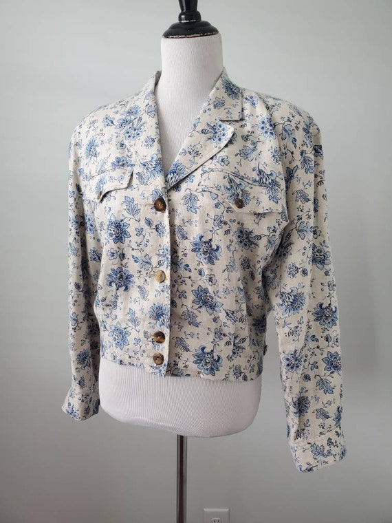 1990s jacket cropped vintage 90s floral Liz Claib… - image 9