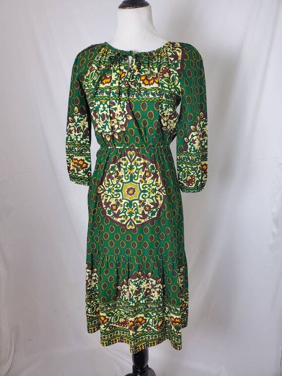 1970s dress green handmade vintage 70s midi - image 9