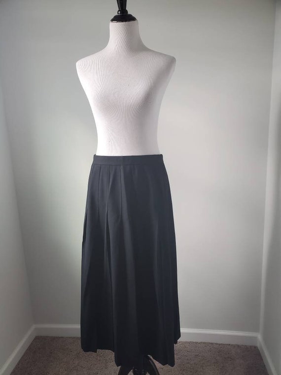 1980s skirt black pleated vintage 80s Meeting Str… - image 7