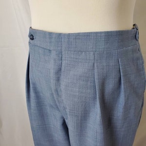 1980s pants unisex pleated blue vintage 80s trousers