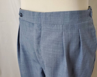 1980er Hose unisex Bundfaltenhose blau Vintage 80er Jahre Hose