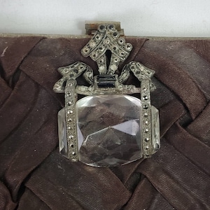 Antique clutch victorian brown fabric finger purse
