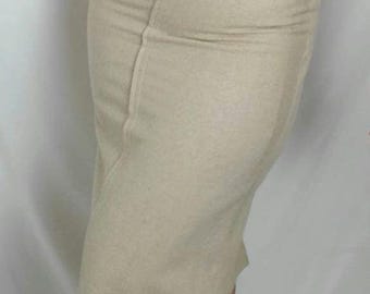 Jaren 70-rok Bobbie Brooks vintage jaren 70 beige wol kasjmier midi