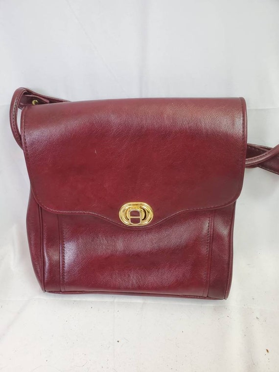 1990s handbag maroon vintage 90s shoulder bag pur… - image 2