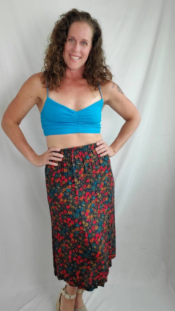 1980s skirt tropical floral vintage 80s Laurissa … - image 3