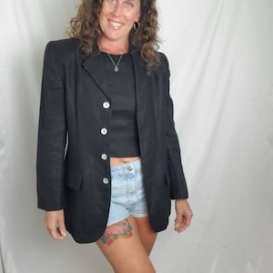 1990s blazer and blouse black vintage 90s sports coat