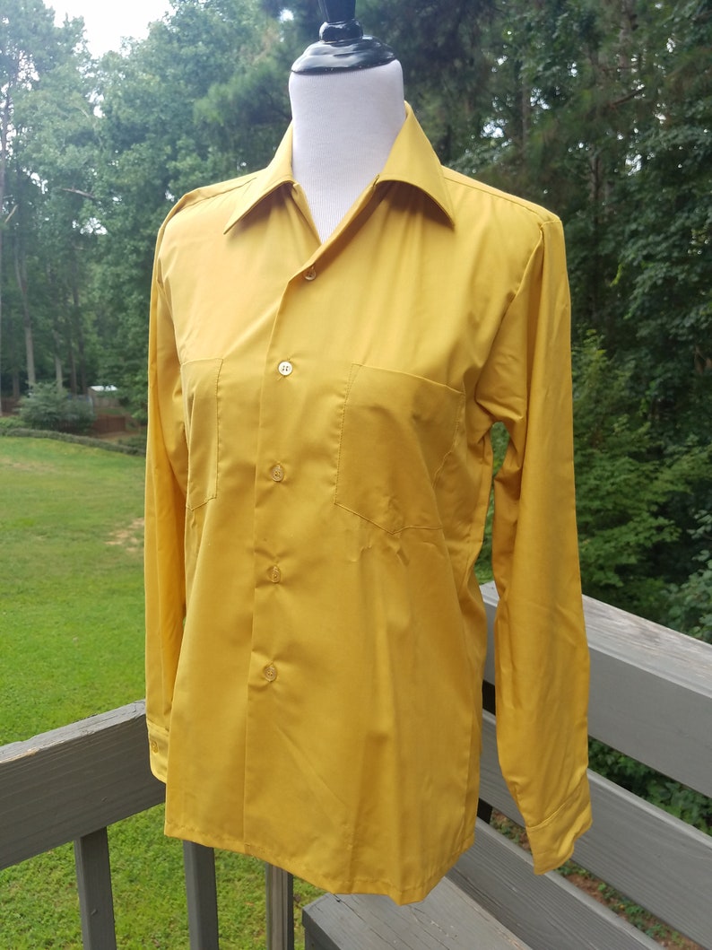 1970s oxford shirt vintage fall gold button down