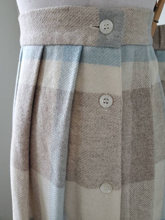 1980s skirt pastel plaid vintage 80s JbJ wool midi - image 9