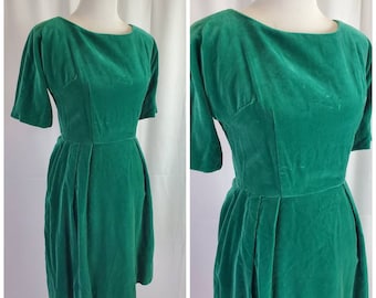 1960s dress green velvet retro vintage 60s formal