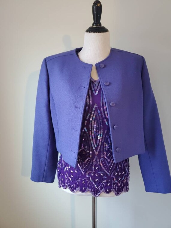 1980s jacket Pendleton vintage 80s purple wool cr… - image 5