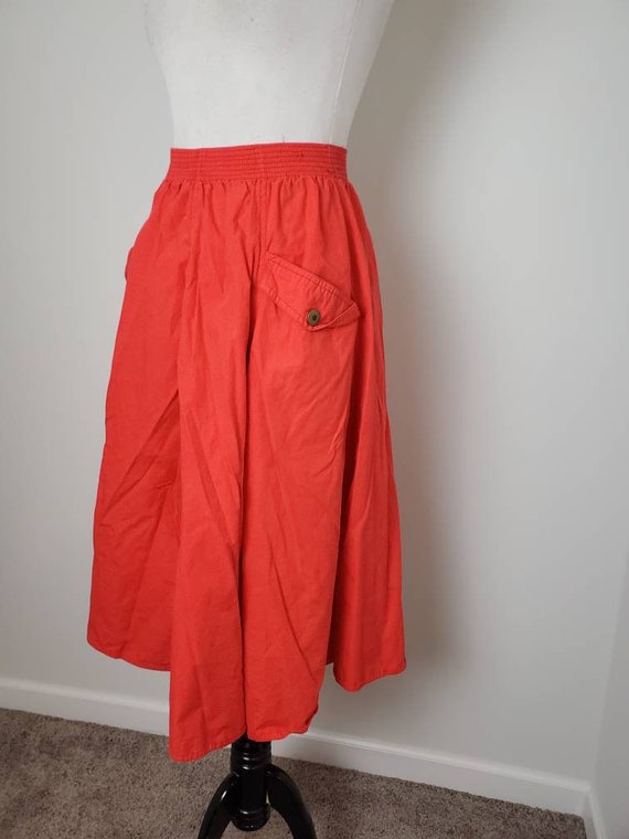 Vintage 80s skirt red 1980s Soko midi - image 8