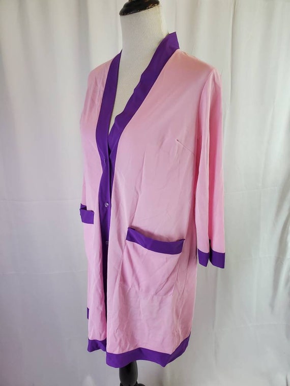 1970s robe vintage 70s pink retro house coat - image 5