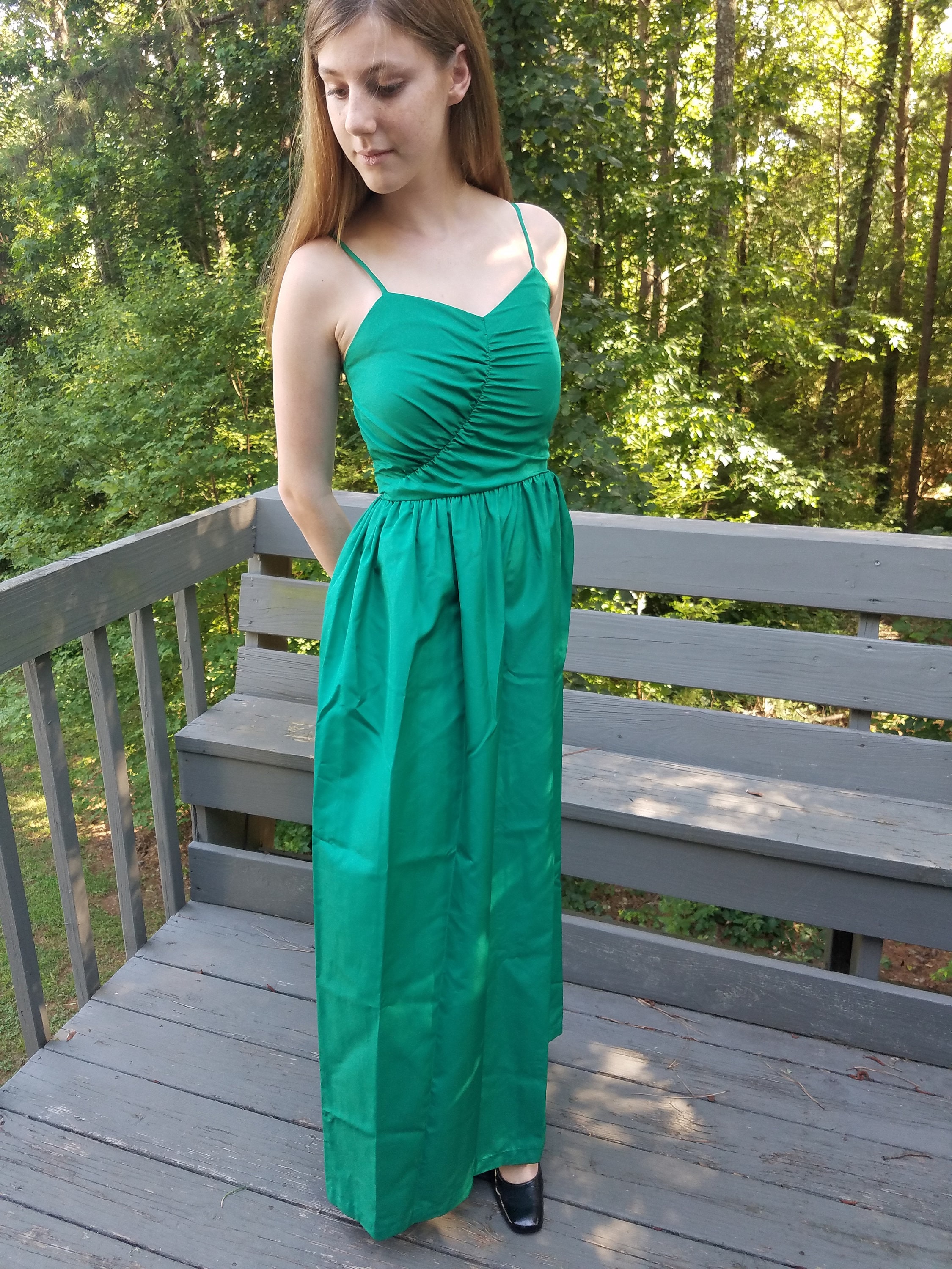 1970s dress vintage 70s Dessy Creations green formal outfit 1970s dress vintage 70s Dessy Creations green formal outfit