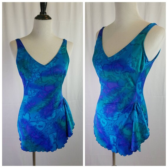 1970s Robby Len swimsuit vintage skirted pinup bat