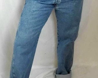Vintage 90s Wrangler Jeans | Straight Leg Workwear Denim | Western Cowboy Jeans | Americana Blue Denim Pants | 34x32