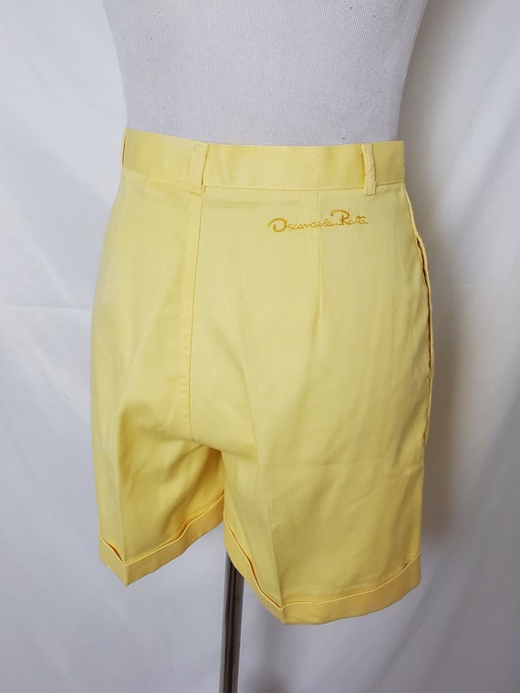 1980s shorts Oscar Dela Renta yellow bermudas - image 9