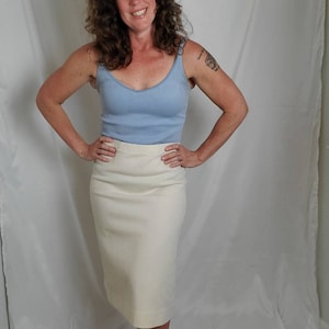 1970s skirt ivory Act III vintage 70s midi