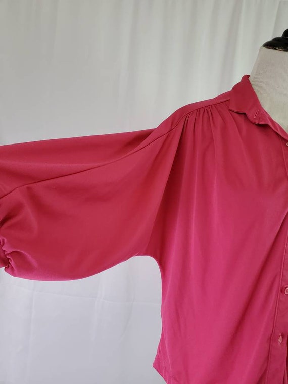 1970s blouse vintage 70s fuschia disco top - image 10