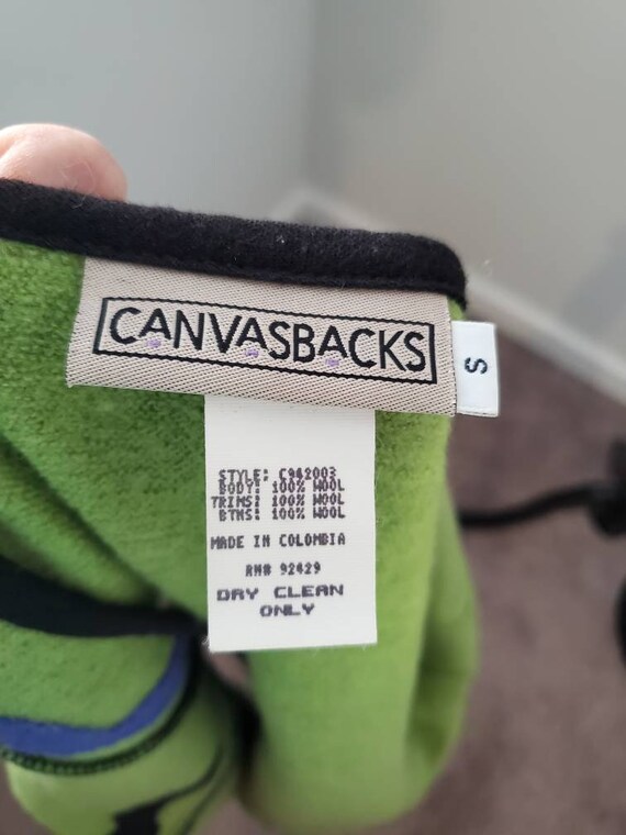 1990s cardigan vintage 90s Canvasbacks green blaz… - image 10