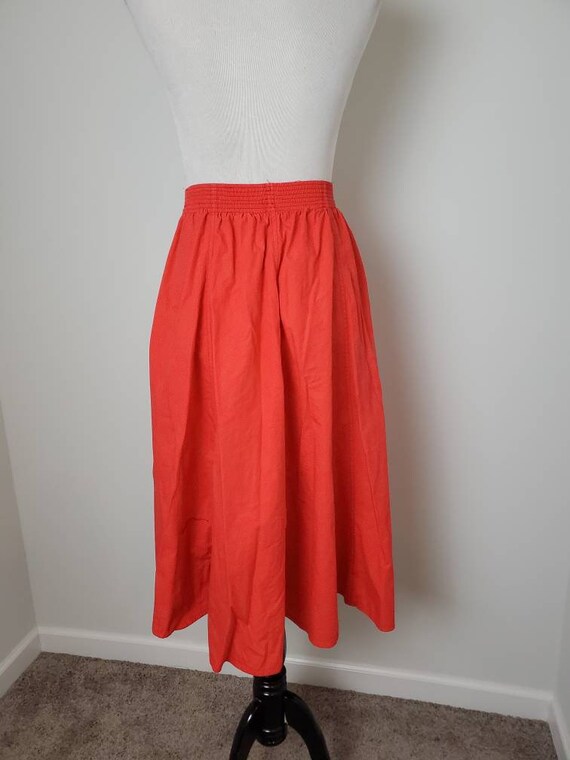 Vintage 80s skirt red 1980s Soko midi - image 9