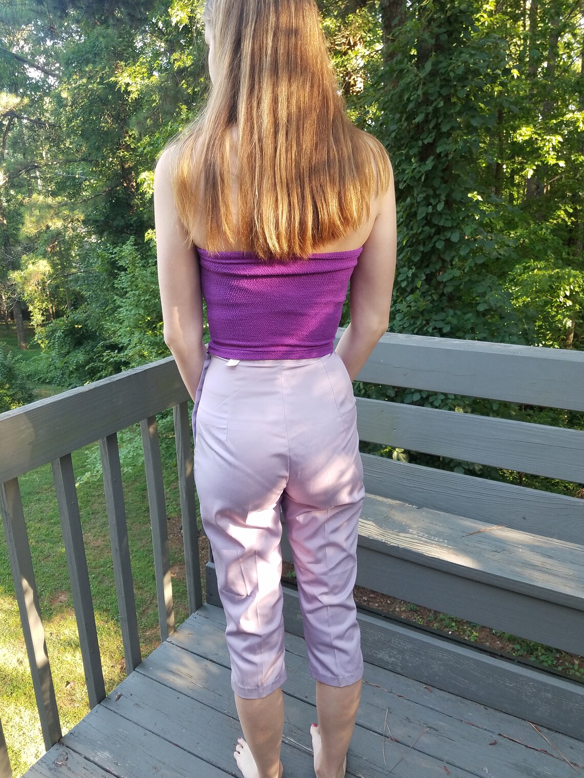 Vintage 60s capri pants violet clam diggers Etsy