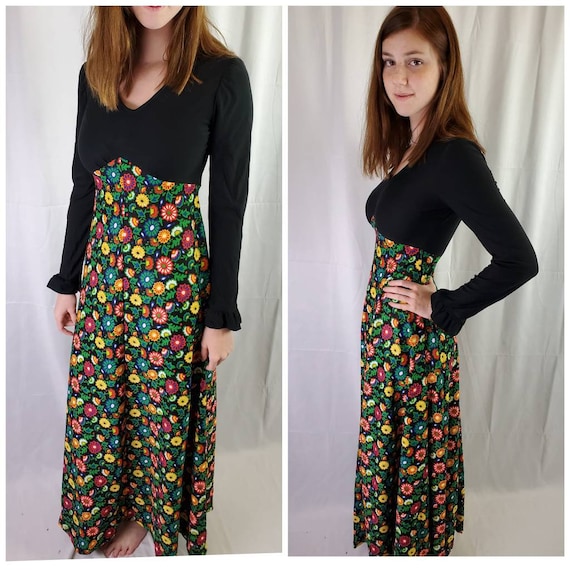 1970s dress vintage 70s floral maxi - image 1