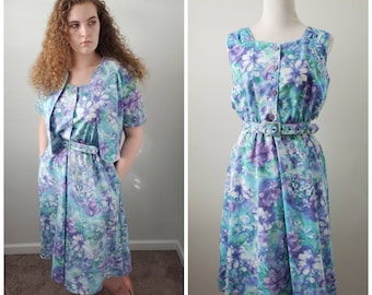 1980s dress floral vintage 80s California Looks midi