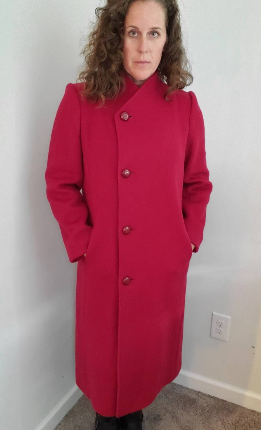1980s Coat Red Vintage 80s Larry Levine Trench - Etsy