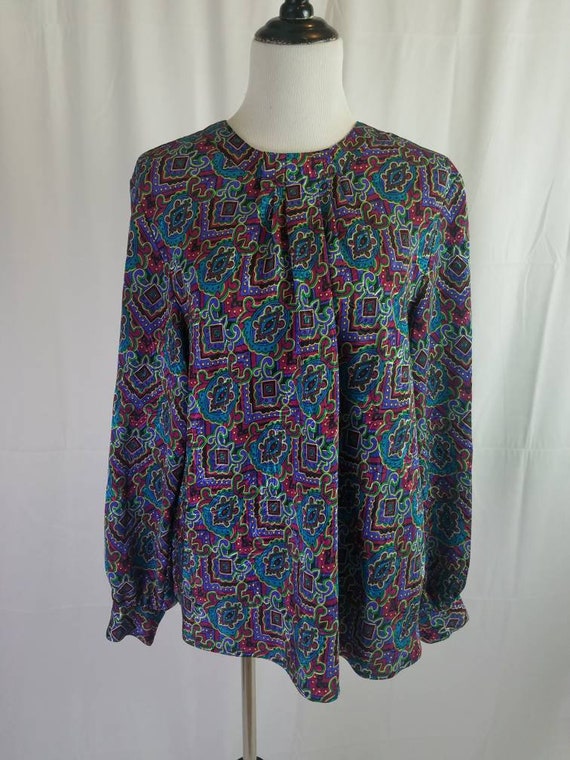 1980s blouse vintage 80s Laura & Jayne plus size abst… - Gem