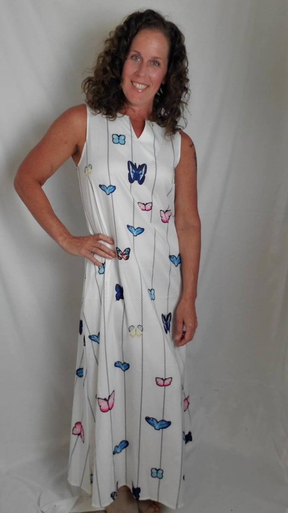1990s dress butterfly vintage 90s cover-up maxi - image 4