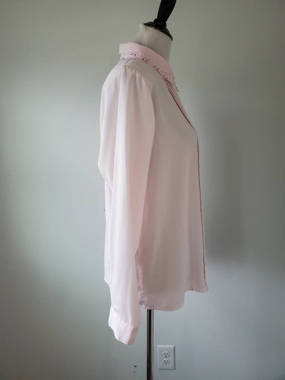 1980s blouse vintage 80s pink Yves St. Clair top - image 8