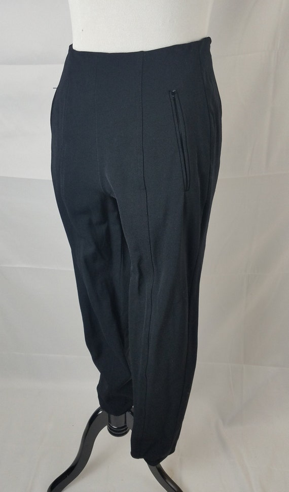 1980s pants stirrup black DKNY vintage 80s/90s le… - image 6