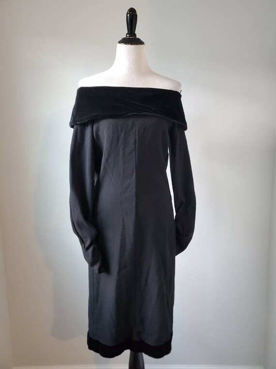 1980s dress vintage 80s little black retro Jaeger… - image 6