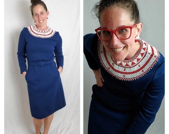 1960s dress americana vintage 60s blue midi