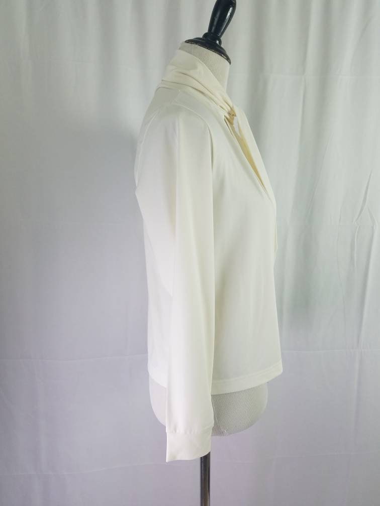 1970s Blouse Vintage 70s Harve Bernard White Top - Etsy