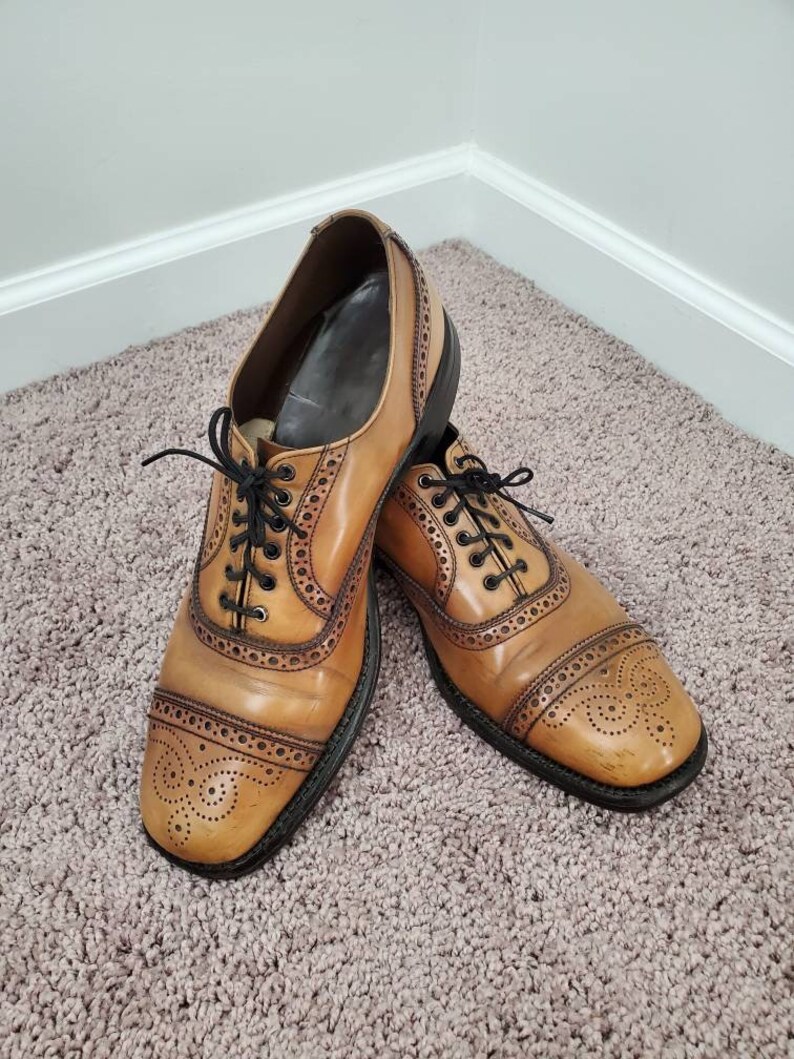 1970s shoes vintage 70s brown oxford wingtips