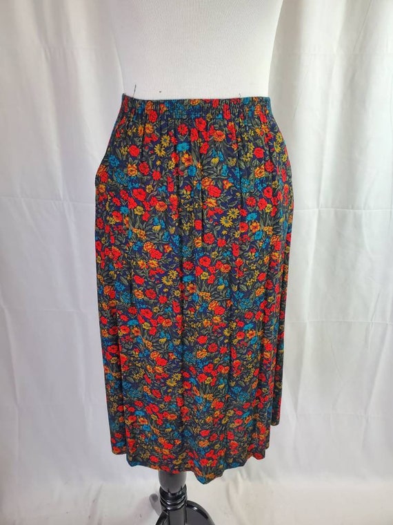 1980s skirt tropical floral vintage 80s Laurissa … - image 6