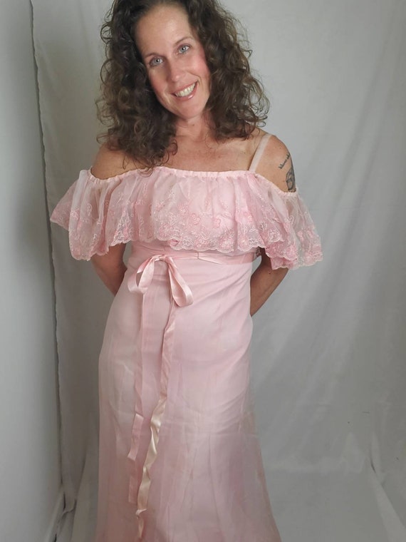 1970s dress pretty in pink vintage 70s maxi formal - image 4