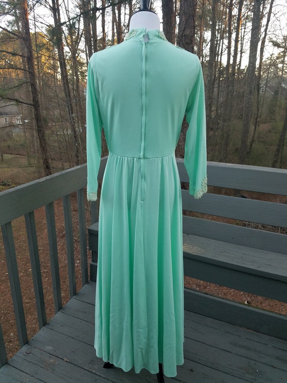 1970s dress vintage 70s sea foam green formal ret… - image 8