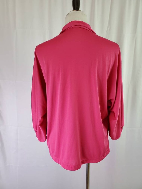 1970s blouse vintage 70s fuschia disco top - image 7