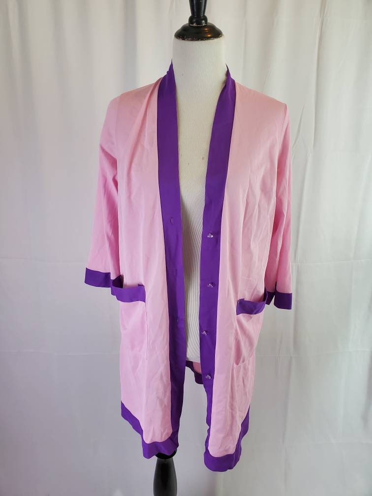 1970s Robe Vintage 70s Pink Retro House Coat | Etsy