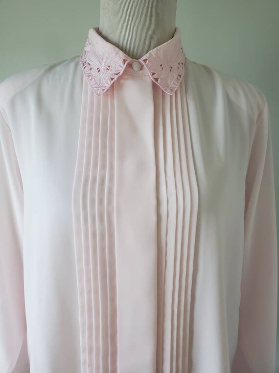 1980s blouse vintage 80s pink Yves St. Clair top - image 7