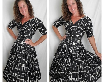 1950s dress vintage 50s drop waist Gigi Young original