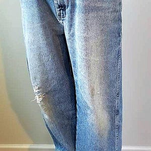 Vintage 80er Jahre Wrangler Jeans | Beunruhigt High Waist Denim | getragen In Western Jeans | Grunge Americana-Stil | Größe 35×30 Bild 1