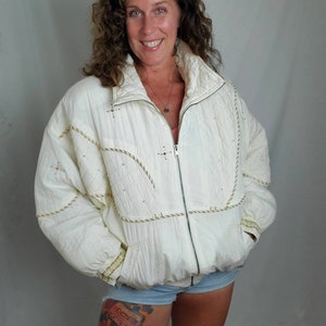 1990s jacket puffer white vintage 90s coat