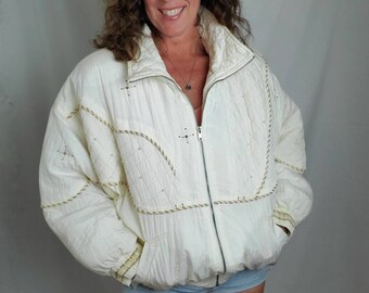 1990s jacket puffer white vintage 90s coat