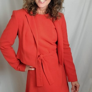 1990s dress burnt orange retro style vintage 90s suit