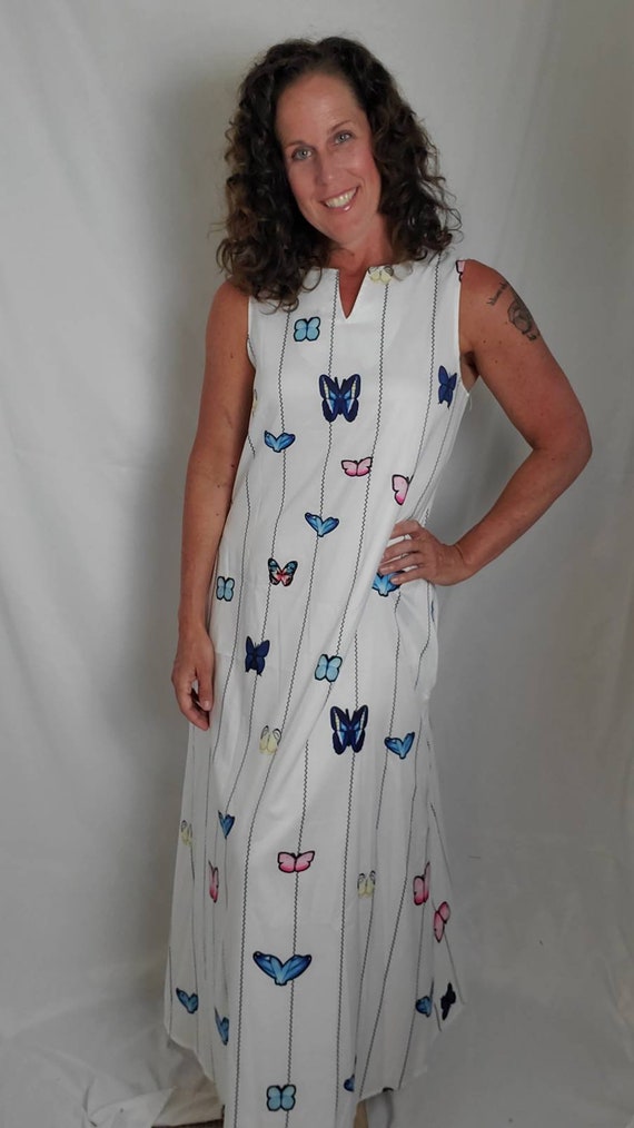 1990s dress butterfly vintage 90s cover-up maxi - image 6